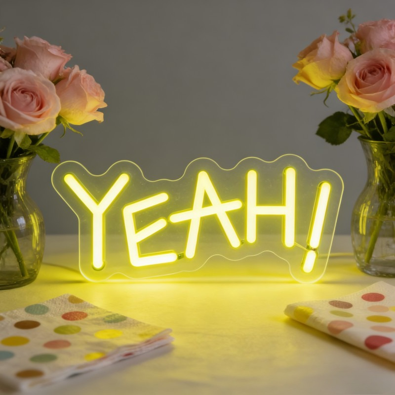 Outdoor Lighting Quotes - Enseigne néon LED YEAH, citation positive