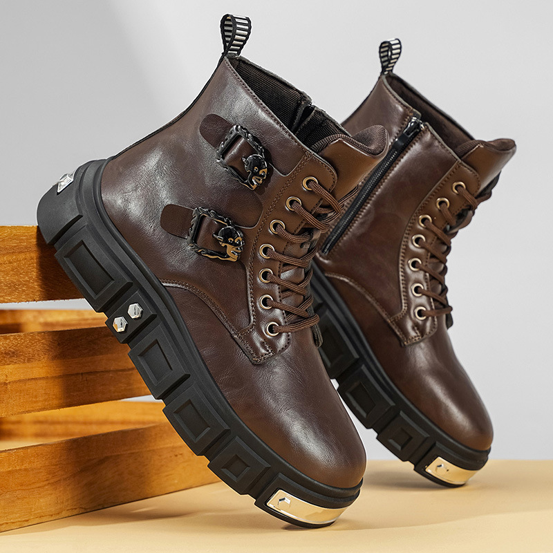 Outdoor Lighting Uplight - Bottes hautes pour hommes, style britannique,