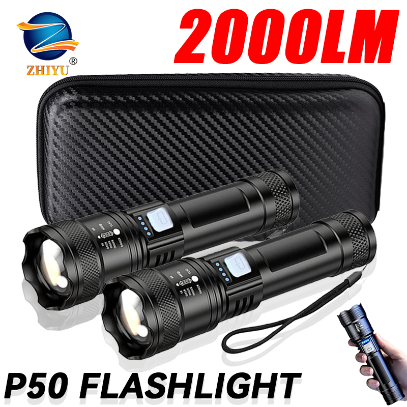 Outdoor Lighting Quality - Lampe de poche tactique LED 2000LM,