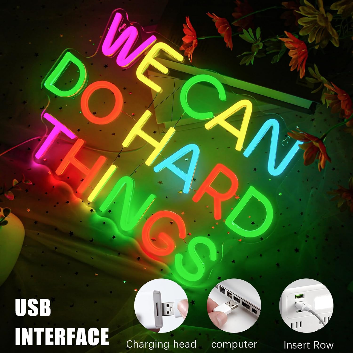 Panneau néon LED « Nous pouvon - Outdoor Lighting Quotes avis et prix