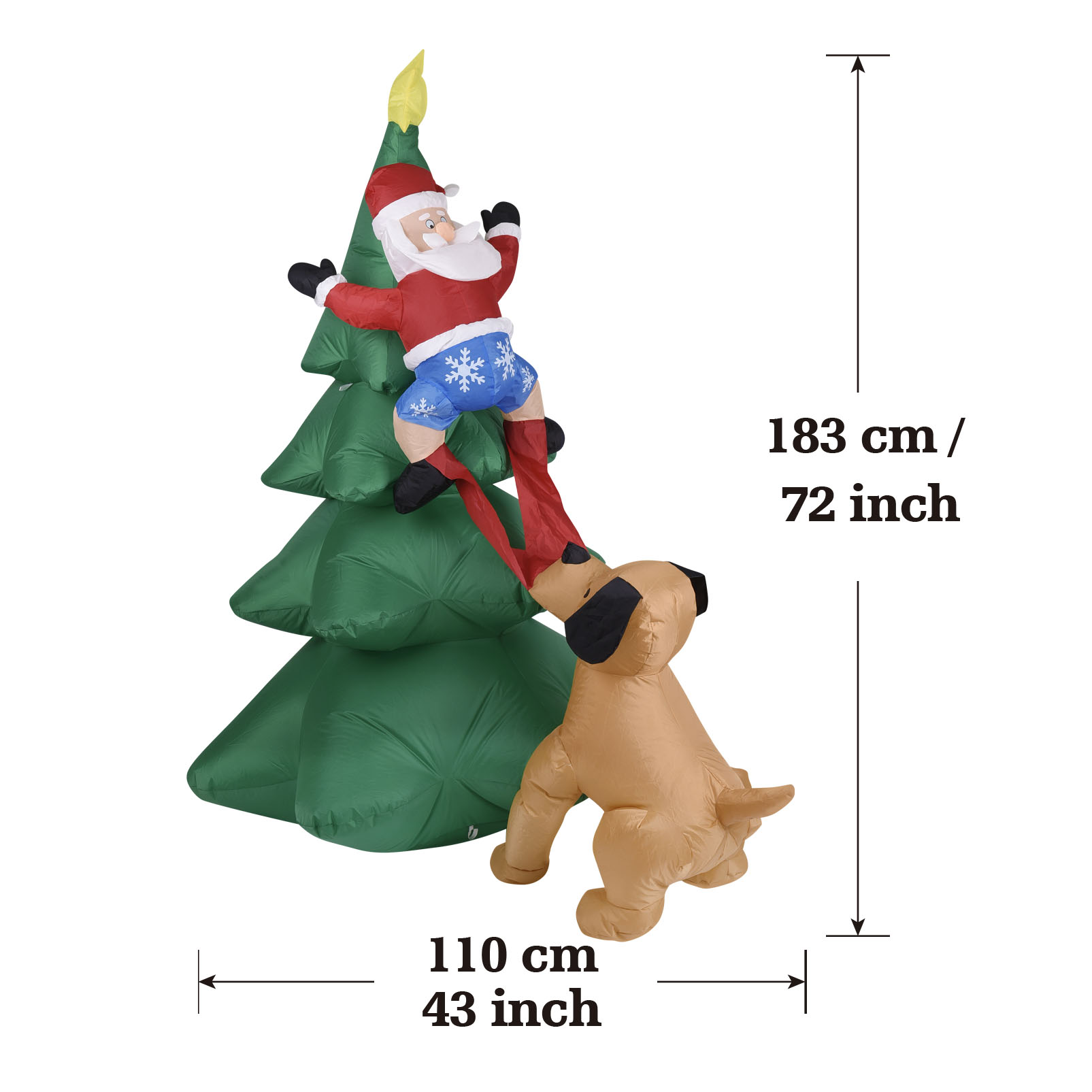 Chien gonflable de noël avec a - Outdoor Lighting Tree avis et prix