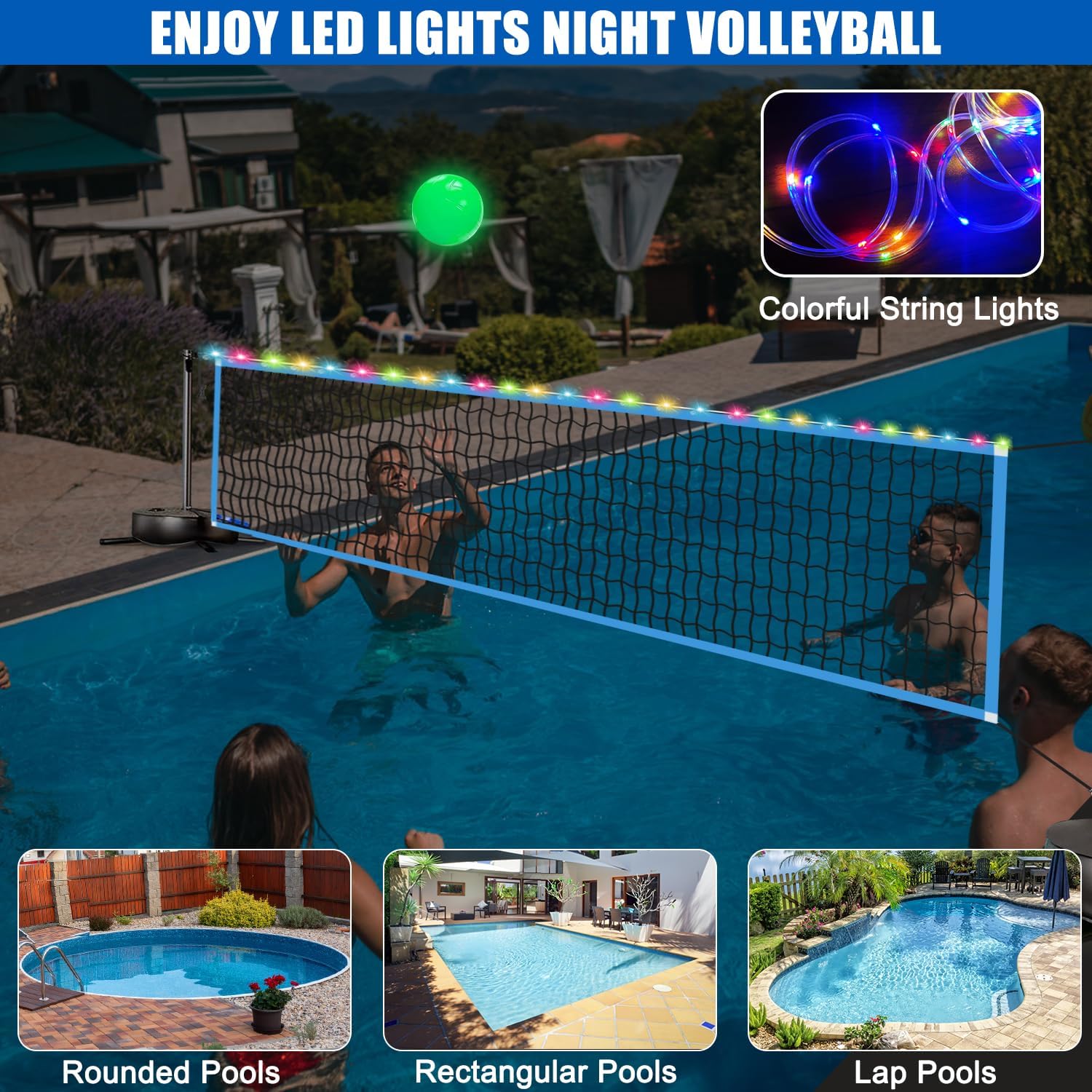 Filet de volley-ball LED porta - Outdoor Lighting Portable avis et prix