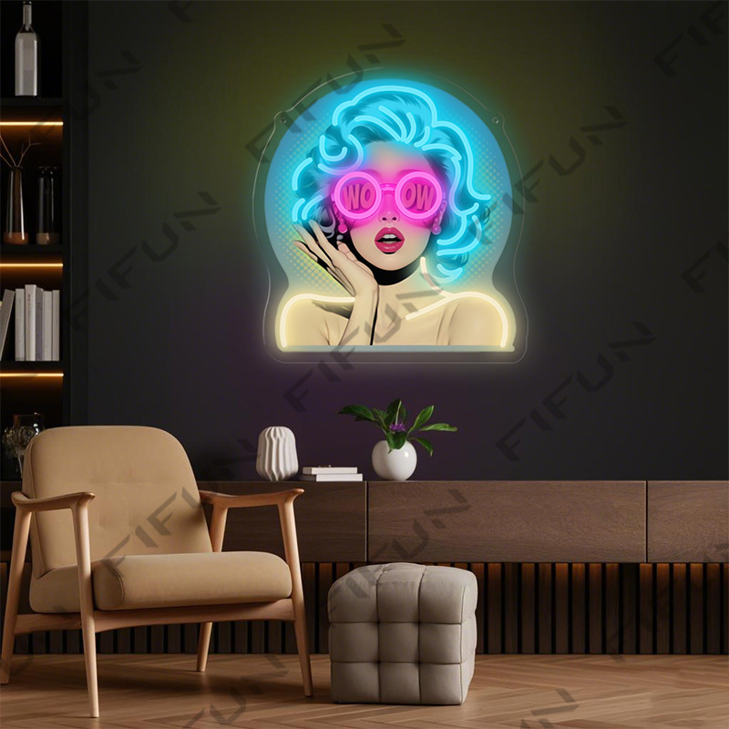 Enseigne néon WOW Curl Girl, a - Outdoor Lighting Decor Wow avis et prix