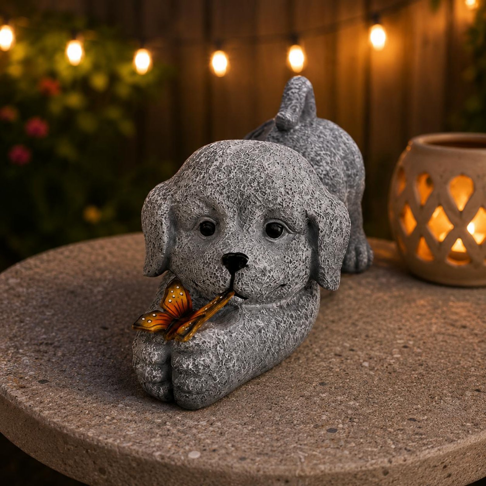 Statue de chien solaire en rés - Outdoor Lighting Wire avis et prix